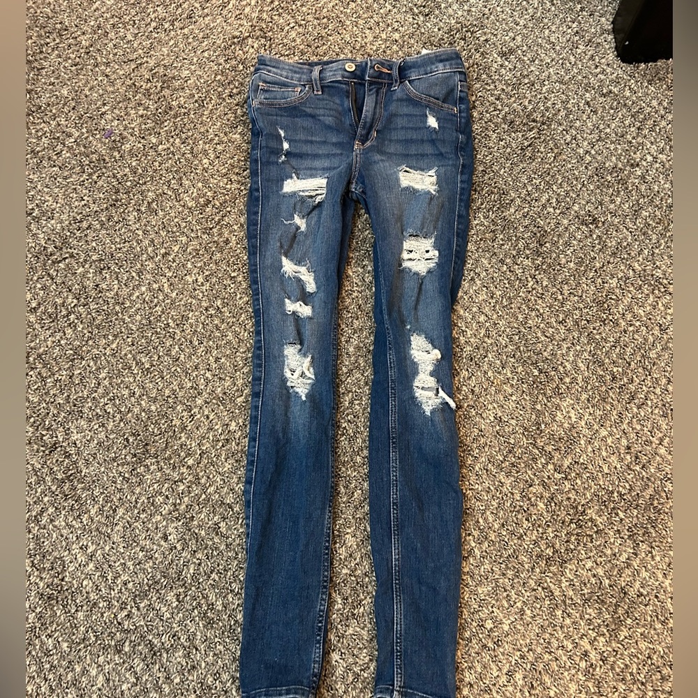 Size 0 Regular American Eagle High Rise Ripped Jeans